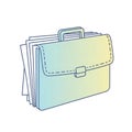 Colorful Briefcase with Documents and Handle in Flat Design for Business and Office Use Royalty Free Stock Photo