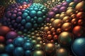 Colorful bright balls. Generative AI