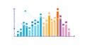 Colorful Bright Bar Chart with Grid Lines, vector design Generative AI Royalty Free Stock Photo