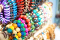 Colorful bright beads and bracelets Royalty Free Stock Photo