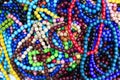 Colorful bright beads, close-up background Royalty Free Stock Photo