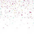 Colorful bright confetti isolated on transparent background. Vector illustration