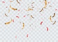 Colorful bright confetti isolated on transparent background. Festive vector illustration. Colorful confetti on a beautiful backgro Royalty Free Stock Photo