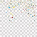 Colorful bright confetti isolated on transparent background. Festive vector illustration. Colorful confetti on a beautiful Royalty Free Stock Photo