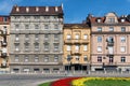 Colorful and bright European building facades