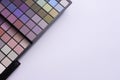 Colorful bright eye shadows. Professional multicolor eyeshadow palette. mock up