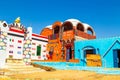 Colorful bright houses of a Nubian village