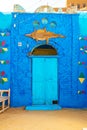 Colorful bright houses of a Nubian village