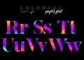 Colorful Bright Neon Typeset. Electric Pink, Purple, Blue Colors