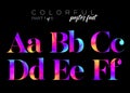 Colorful Bright Neon Typeset. Electric Pink, Purple, Blue Colors