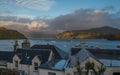 Colorful and bright town village and house View on Portree, Isle of Skye, Scotland, UK.