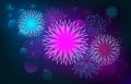 Colorful Brightly Beautiful Fireworks Abstract Background Vector Illustration