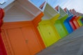 Colorful british beach huts