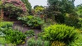 Colorful British castle garden n Sussex, England