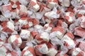 Colorful brown and white salt water taffy