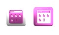 Colorful Browser files icon isolated on white background. Square button. 3D render illustration