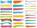 Set of colorful brush stroke illustrations.