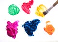 Colorful brush strokes isolated