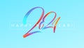 Colorful Brushstroke paint lettering calligraphy of 2021 Happy New Year background. Vector illustration Royalty Free Stock Photo