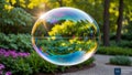 Colorful bubble on nature generate ai Royalty Free Stock Photo