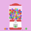 Colorful bubblegum gumball machine.