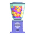 Colorful bubblegum machine icon cartoon vector. Candy vending toy