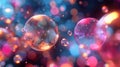 Colorful Bubbles Abstract Animation - 3D Render