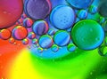 colorful bubbles abstract background, Oil bubbles in transparent liquid backdrop Royalty Free Stock Photo