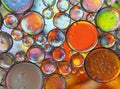 colorful bubbles abstract background, Oil bubbles in transparent liquid backdrop. Royalty Free Stock Photo