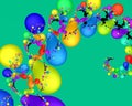 Colorful bubbles fantasy fractal flowery abstract geometries, vivid texture Royalty Free Stock Photo