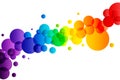 Colorful bubbles on white background