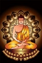 Colorful Buddha with dark gold Royalty Free Stock Photo