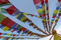 Colorful prayer flags at Boudhanath stupa, Kathmandu, Nepal Royalty Free Stock Photo