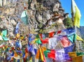 Colorful Buddhist prayer flags at Taktshang Goemba Royalty Free Stock Photo