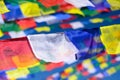 Colorful Buddhist prayer flags on the wind Royalty Free Stock Photo