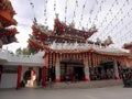 The Colorful Buddhist temple, with typical curved roofs, Kuala Lumpur, Malaysia