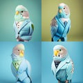 Colorful Budgie birds