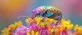 Colorful Bug Resting on Flower Royalty Free Stock Photo