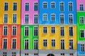 Colorful building facade, apartment house exterior