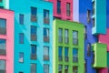 Colorful building facade - multi colored house exterior