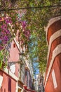 Colorful Building Flowers Santa Cruz Garden District Seville Spain