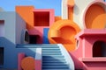 A colorful building with a staircase leading up to it Royalty Free Stock Photo
