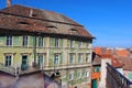 Colorful building on the street, Sibiu, Romania Royalty Free Stock Photo
