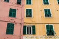 Colorful building walls and windows in Vernazza village in Cinque Terre, Italy Royalty Free Stock Photo