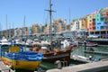 colorful buildings at albufeira marina in porches