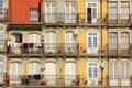 Colorful buildings with balconies. Porto. Portugal Royalty Free Stock Photo