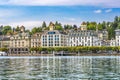 Buildings Church Lake Lucerne Switzerland Royalty Free Stock Photo