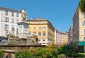 Statue on Foch square in city center of Ajaccio, Corsica, France. Royalty Free Stock Photo