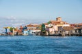 Colorful Buildings on Coast of Burano Royalty Free Stock Photo