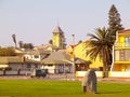 Colorful buildings at coastline of Swakopmund, German colonial town in Namibia, Africa